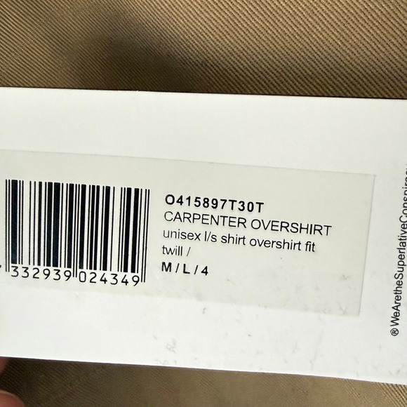 WESC Mens's Carpenter Style Workshirt Overshirt Sz M Twill Long Sleeve Cotton - Picture 5 of 9